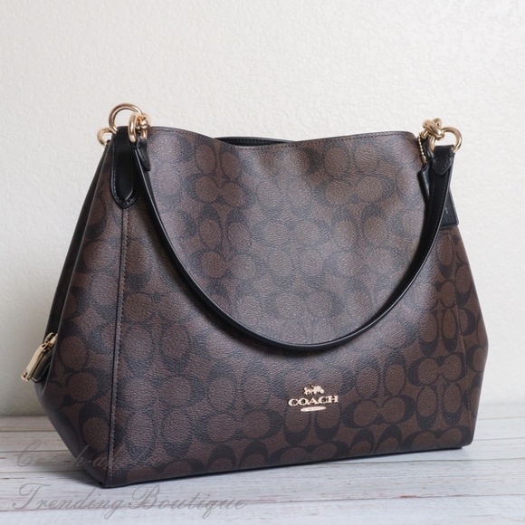 NWT Coach Hallie Shoulder Bag in Signature Canvas - Picture 3 of 8